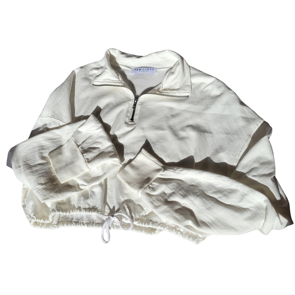 Tan+ Lines White Half-Zip Pullover New